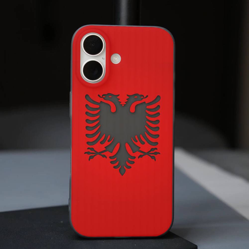 Albania Flag Eagle Logo Soft Corrugated Transparent Phone Case For IPhone 17 15 16 11 12 13 14 Pro Max Plus Pro