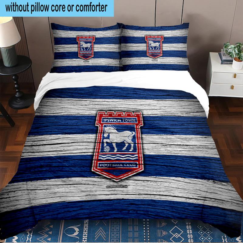 Ipswich FC Crest 3PCS Bedding set,Ideal for1pc Duvet Cover And 2pcs Pillowcases Perfect for Christmas gift,Ideal for Bedroom, Dormitory