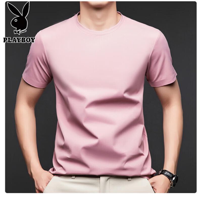 PLAYBOY Men s Silk Blend Ice Silk Short Sleeve T-Shirt 175/L