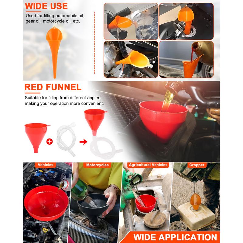 Küchen Trichter Set Öl Trichter Kit 8-teilig Rechtwinkliger Trichter Weiter Mund Trichter Für SUVs Motorräder