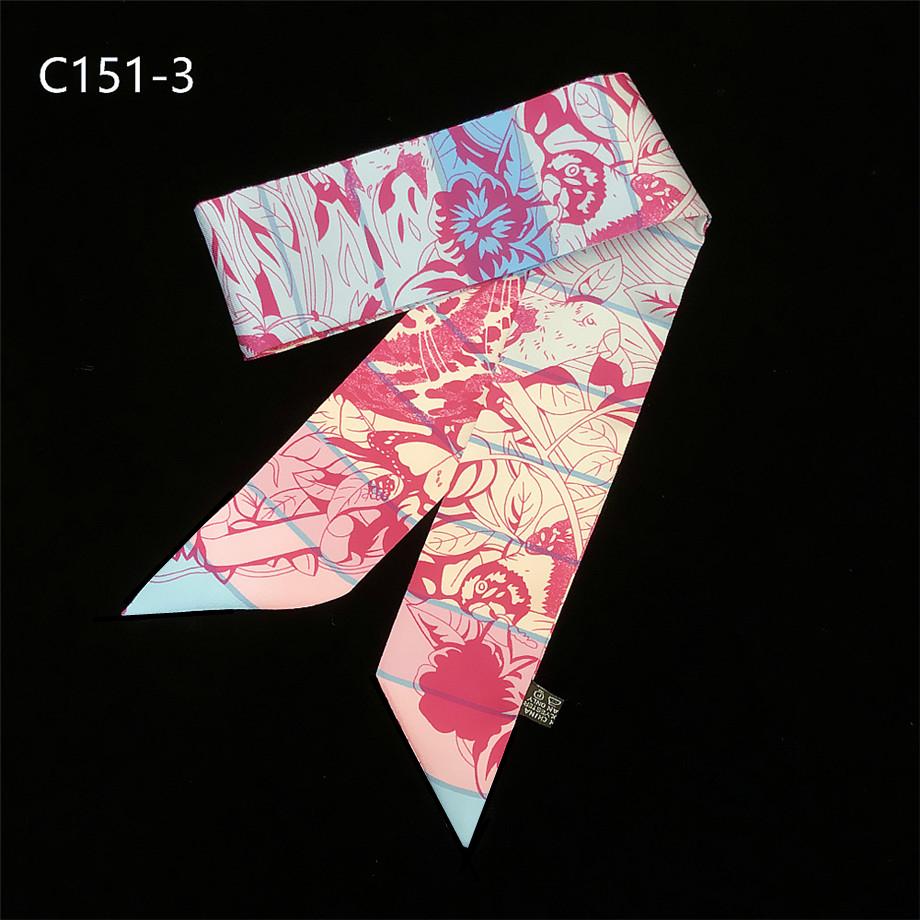 

Spring New Design Floral Skinny Brand Scarf For Women Hair Neck Silk Scarf For Ladies Foulard Headband Bag Scarves