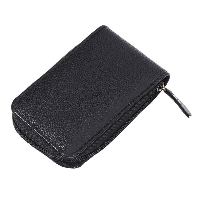 Fashion Multi-card Position Zipper Vertical Organ Card Case Leather Change Clutch