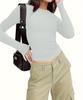 European/American Autumn Versatile Solid Color Long Sleeve Pullover T-Shirt