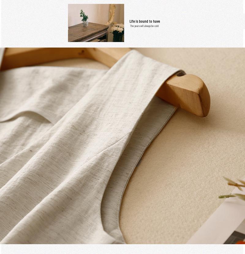 Women's Summer V-Neck Linen Vest - Solid Color, Sleeveless, Slim Fit Tank Top