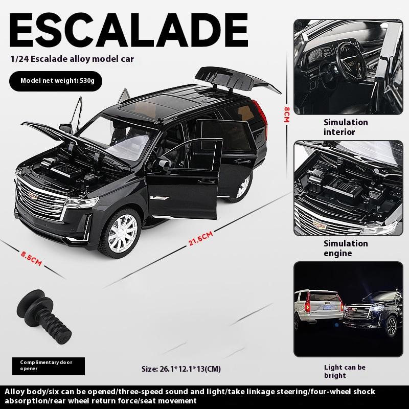 1/24 Scale Cadillac Escalade SUV Alloy Diecast Model Pull Back Toy Gift For Friends Collection Of Hobby Decorative Fine Present