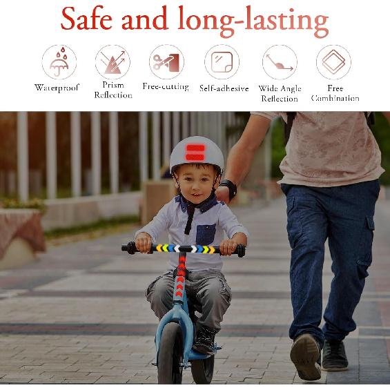20Pcs Reflective Safety Stickers High-Visibility Decals, Waterproof & Weather-Resistant, Super Adhesive for Helmets, Bikes, Trailers, Cars, Mailboxes