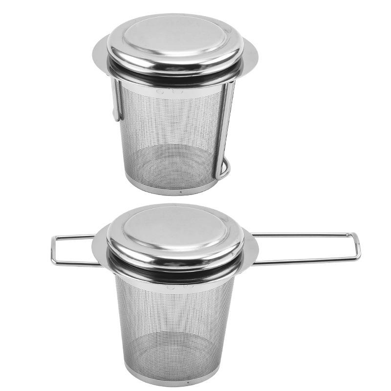 304 Stainless Steel Tea Strainer & Infuser with Silicone Lid - Tea Set Accessory.