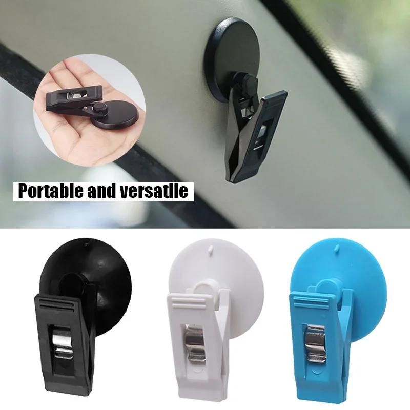 2pcs Fixing Tools Suction Cup Plastic Car Window Mount Suction Clip Bill Holder Card Clamp for Car Towel Ticket