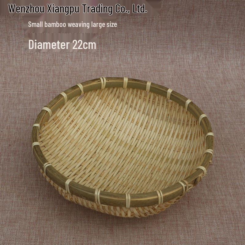 Bamboo Woven Winnowing Basket for Steamed Buns, Rice, Vegetables, and Fruits