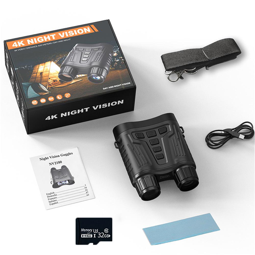 Nv2180 4k Uhd 36mp Portable Binoculars Telescope 8x Zoom Digital 300m Infrared Night Vision Camera For Hunting Camping