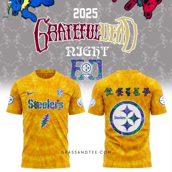 Pittsburgh Steeler Grateful1 Dead Night 60th T-shirt Unisex All Sizes XL
