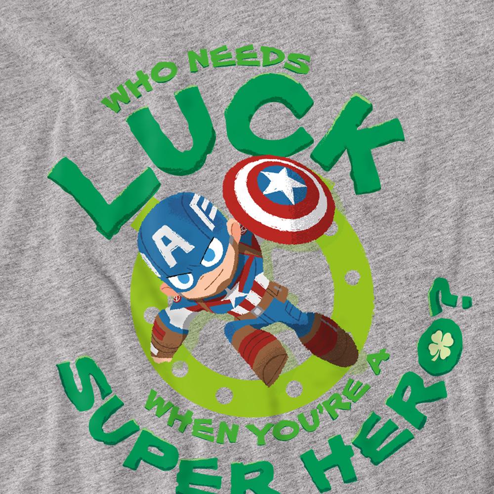 Captain America Unisex Adult St PatrickÂ´s Day Lucky Superhero St Patricks Day T-Shirt