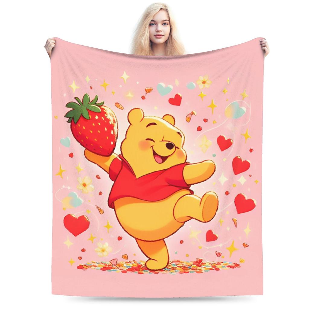 Winnie the Pooh Blanket Cute Cartoon Flannel Awesome Warm Throw Blankets for Bedding Lounge Spring Autumn