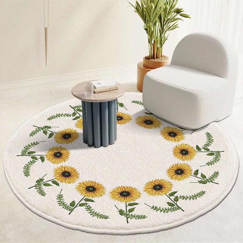 Simple Circular Carpet Living Room Dirt Resistant and Wear-resistant Floor Mat Bedroom Bedside Carpet