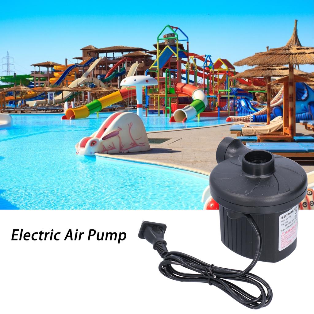 Electric Air Pump ABS Air Inflator Pump with 3 Nozzles Portable and High Effiency for Swimming Ring Air Bed