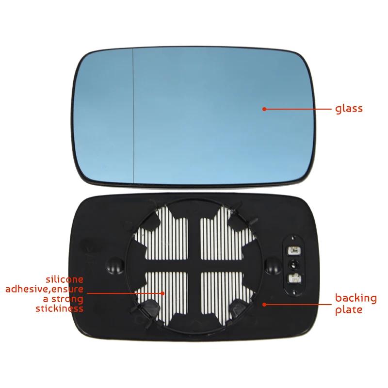 1X Replacement For BMW E46 Mirror Left Right Side Car Glass Heated Rearview Mirror Glass 51168250437 51168250438 Car Accessories