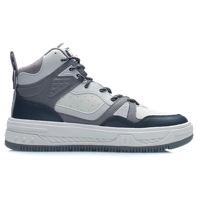 Li Ning Domain Specific Territory Travel Reflective High Top Skateboard Shoes Men's Gray AGCR431-4