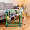 Parc d'activités pour chiots avec 8 jouets suspendus Parc d'attractions Jungle pour petits chiens Cadre en PVC Parc pour chiens pour jouer et se divertir