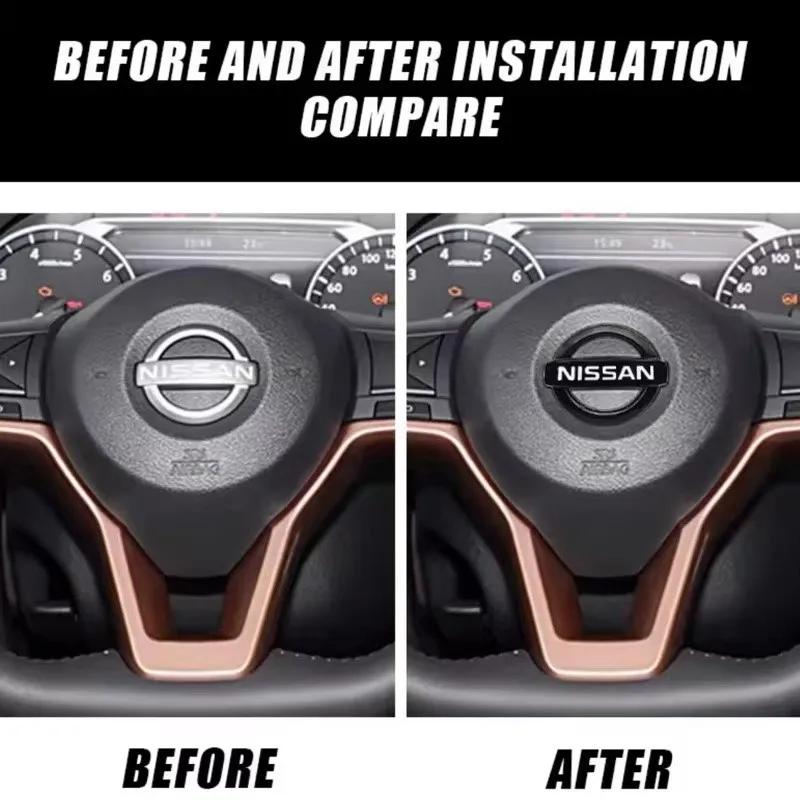 CGRQTB1 Car Steering Wheel Emblem Decals Badge For Nissan Qashqai Juke Pulsar Sentra Altima Patrol Micra Rogue Almera Versa Pathfinder