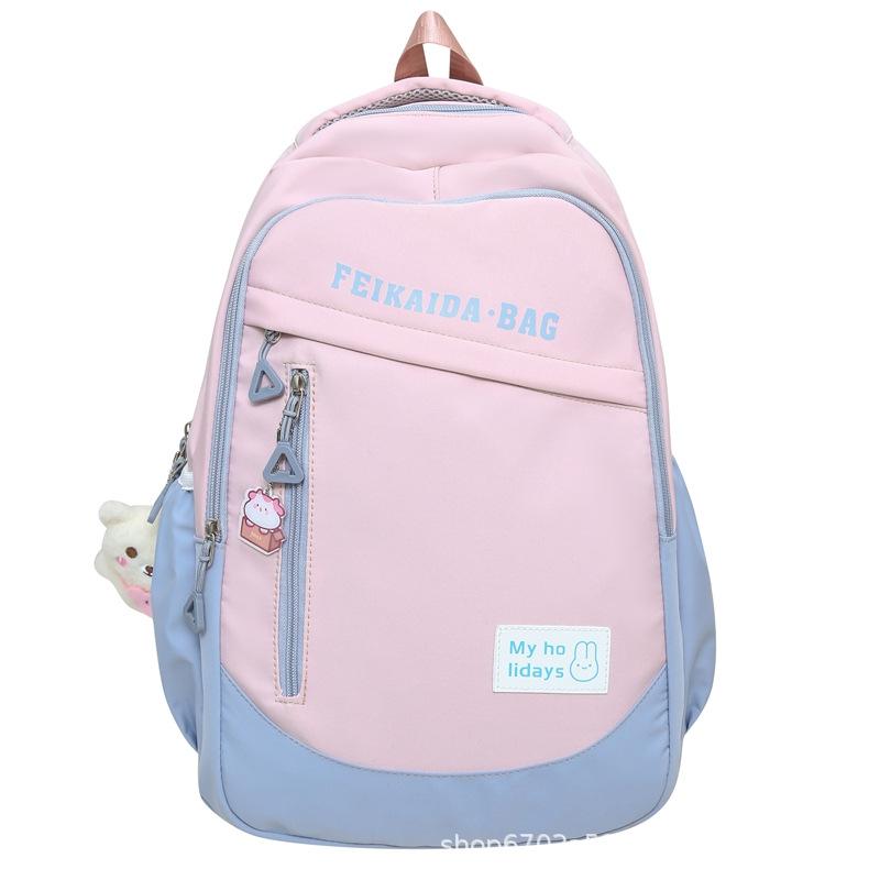 Student schoolbag new casual large-capacity backpack men's color matching small fresh and lightweight backpack girl