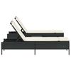 3 Piece Sun Lounger Set with Cushions Black Poly Rattan