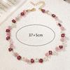 Hand-woven Petal-shaped Necklace, Fresh, Sweet and Elegant, Wearing Colorful Rice Bead Neck Chain.