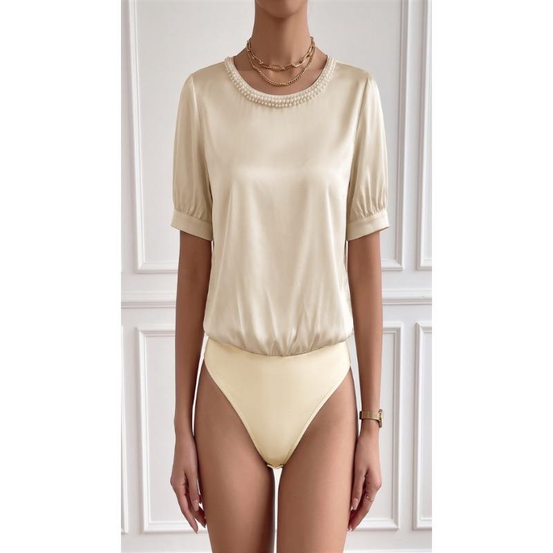 Tuta Corta Elegante Casual Estiva Monopezzo in Raso Liscio da Donna
