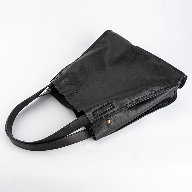 Top-grain Leather Large Tote Bag, Large-capacity Commuting Bag, Women's Leather Bag, Minimalist Style, Single-shoulder Underarm Bag for Women