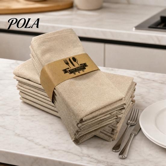 Solid Color Napkins Rustic Linen Napkin, 16 Inch Farmhouse Style Cloth Napkin Machine Washable for Dining Table Wedding Bridal Shower Baby No