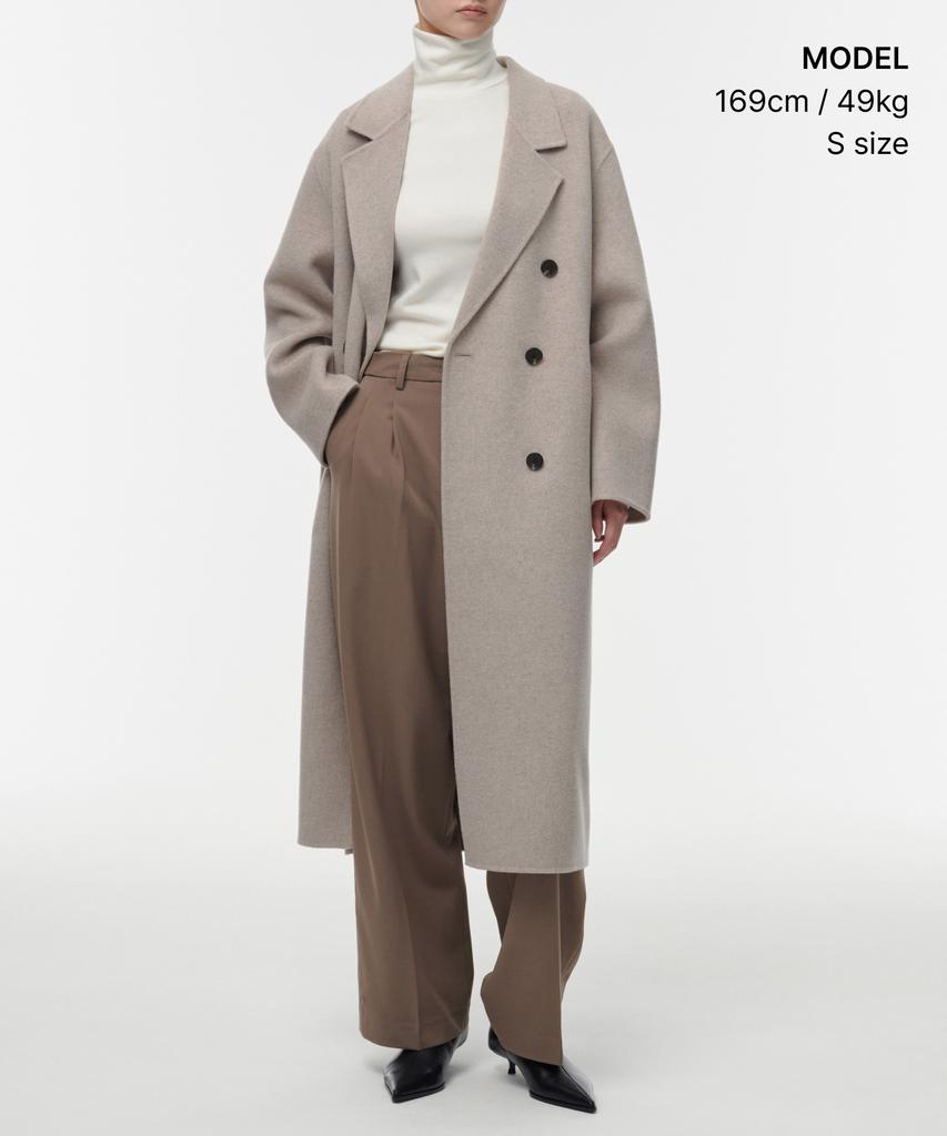 Musinsa Standard Woman Women'S Cashmere Blend Handmade Double Coat [Oatmeal]