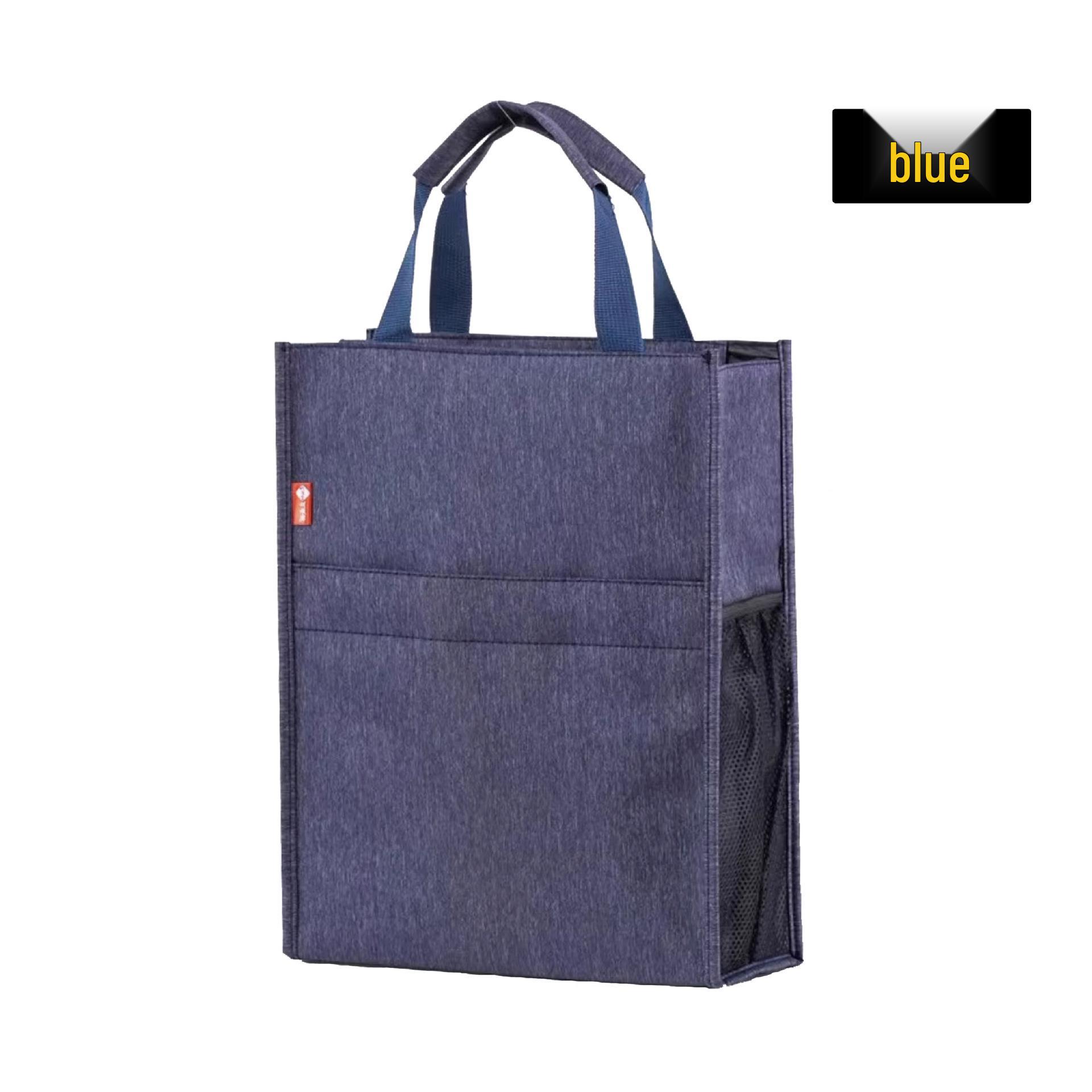 A4 Oxford Cloth Double-Layer Zipper Briefcase синий