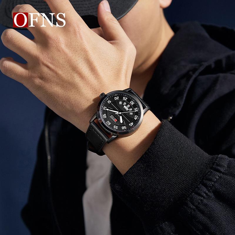 Original Fashion Watch For Man Leather Date Week Quartz Men Watch Waterproof Luminous Business Men's Watches