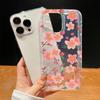Pink And Purple Flower Print Phone Case For iPhone 17 Air 11 12 13 14 15 16 Pro Max 16e XS X XR 16 Plus Transparent Soft Cover
