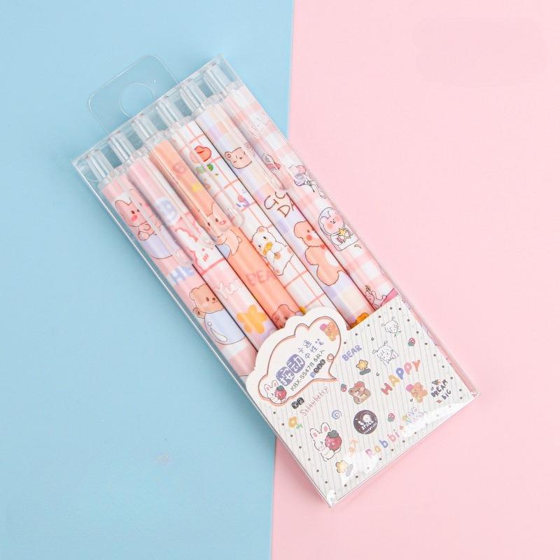 4Pcs Cute Kawaii Neutral Pen, Stationery, Office Accessories, School Supplies Cute Fashion Office Supplies Student Stationery Gif