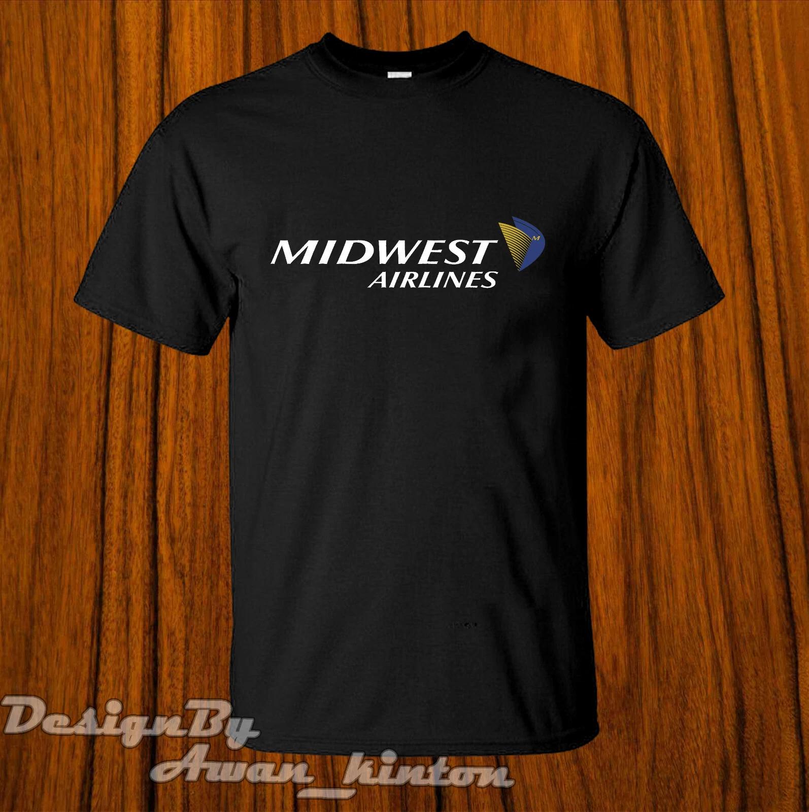 Men s and Women s T-shirts Midwest Airlines Funny Logo Tshirt Clothing Shirt Made In Usa Black XXXXL