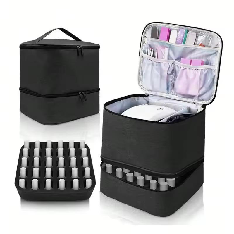 Women s Double-layer Nail Polish Storage Bag Portable Organizer Travel Essential Oil Storage Box Multi-function Storage Bag