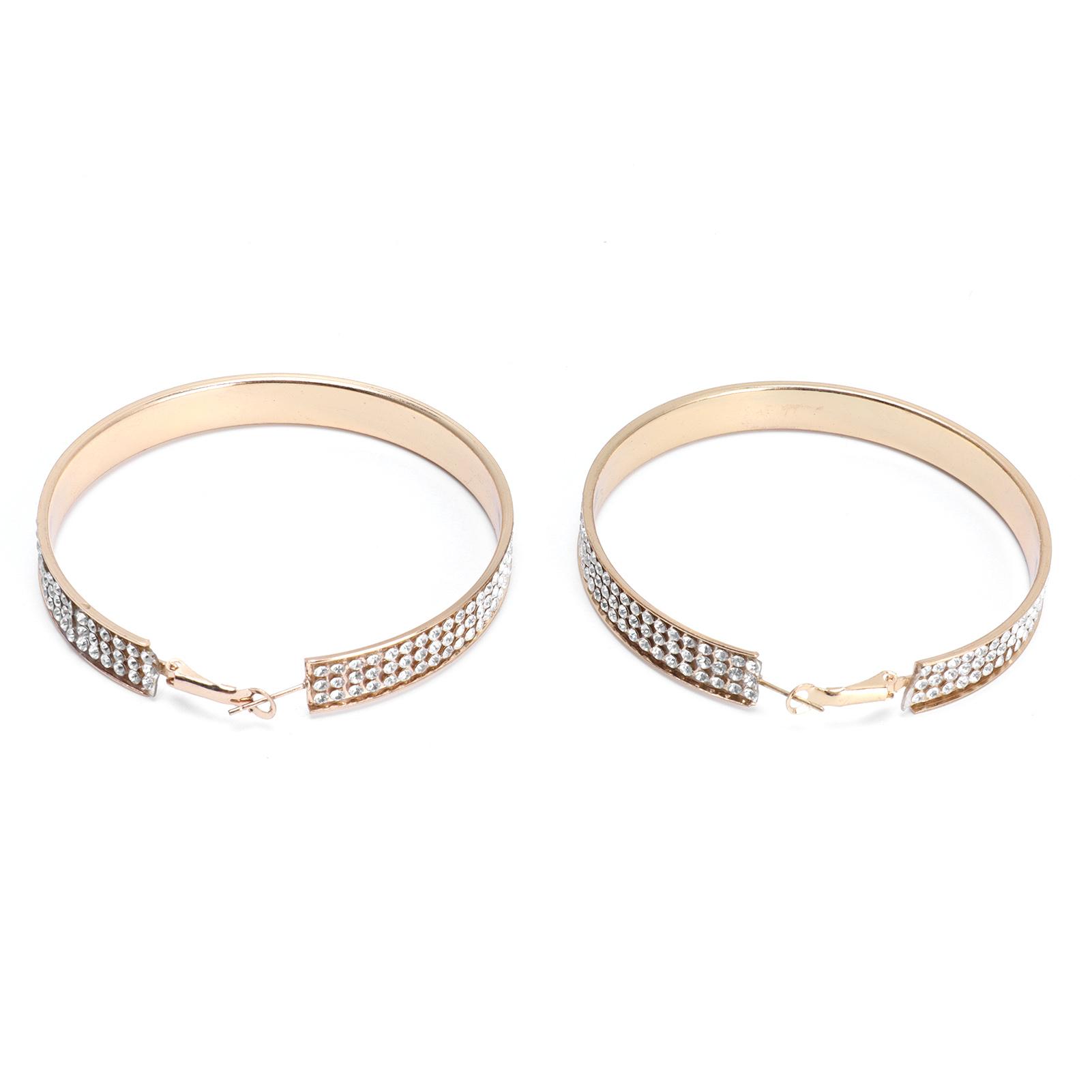 

Trendy Crystal Earrings Metal Alloy Fashion Gradient Loop Earrings Dangler for Women12372