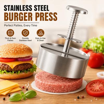 Durable Stainless Steel Burger Press Round 8/10/12 Cm Patty Making Mold Kitchen Tool Non Stick Meat Patty Press Restaurant 4