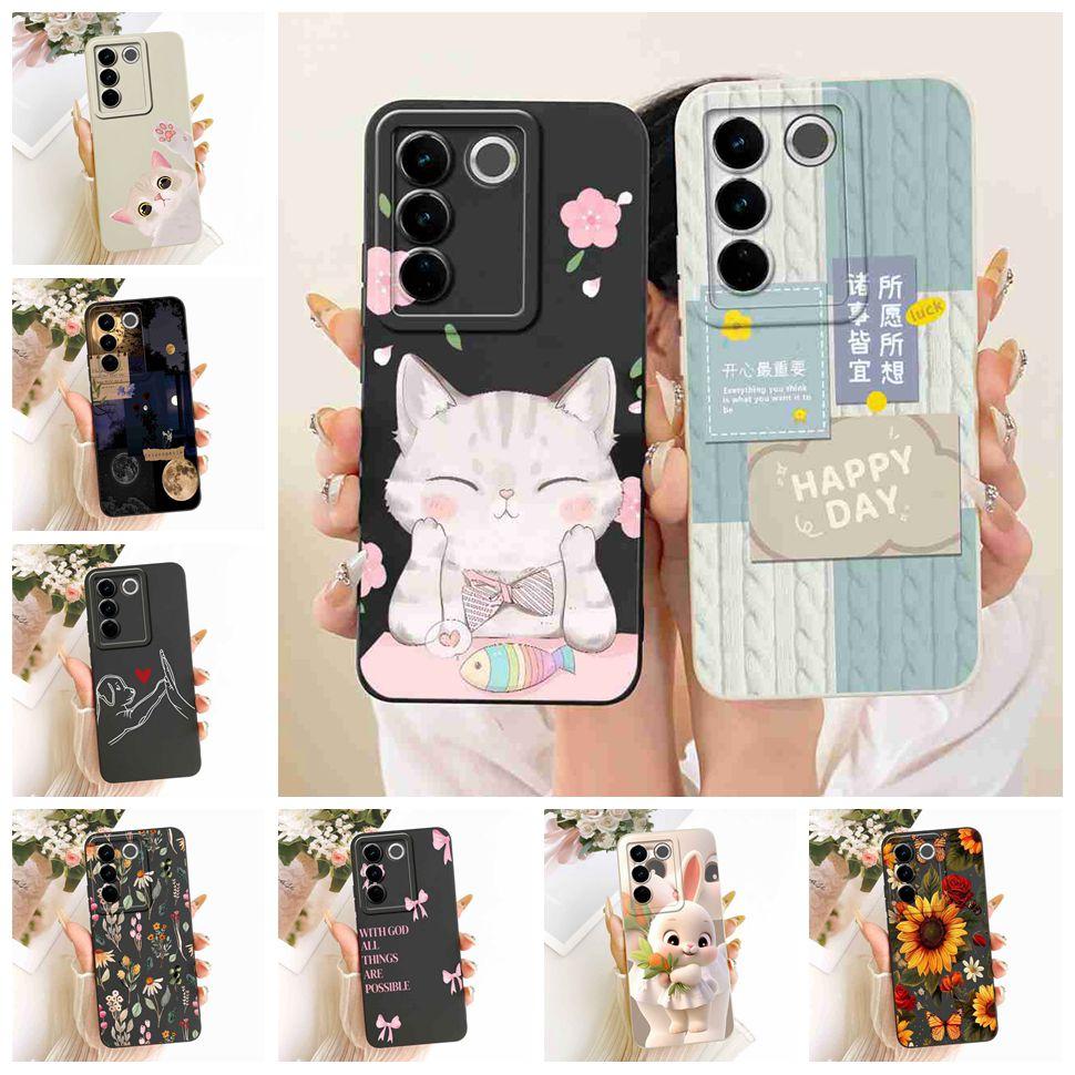 For Vivo S16E Casing Cute Rabbit Candy Painted Cover Phone Case For Vivo S 16E S16E Soft V2239A Shell 6.62" Fundas