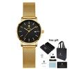 Gohuos 7821 Classic Luxury Women Mesh Steel Band Watch Simple Casual Round Dial Quartz Date Watches Clock Gifts for Ladies Reloj