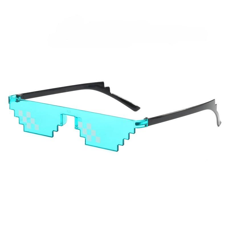 NEW Design Funny Mosaic Sun Glasses Thug Life Sun Eyeglasses Pixel Black Retro Style Gamer Robot Sun Glasses Birthday Party Cosplay Favors