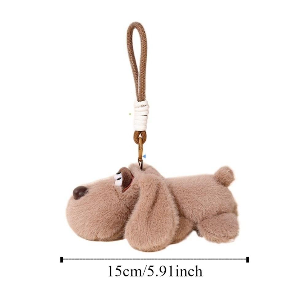 Lifelike Big Eared Dog Keychain Fluffy Puppy Plush Doll Keychain Jewelry Accessories