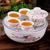 Portable Ceramic Kung Fu Tea Set with Tray and Travel Bag