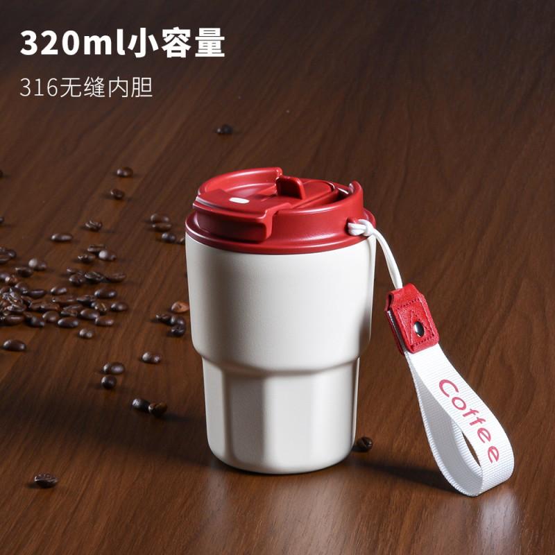 Stainless Steel 316 Double-Drink Insulated Travel Coffee Cup With Straw Lid Portable Mini Thermos Office Outdoor
