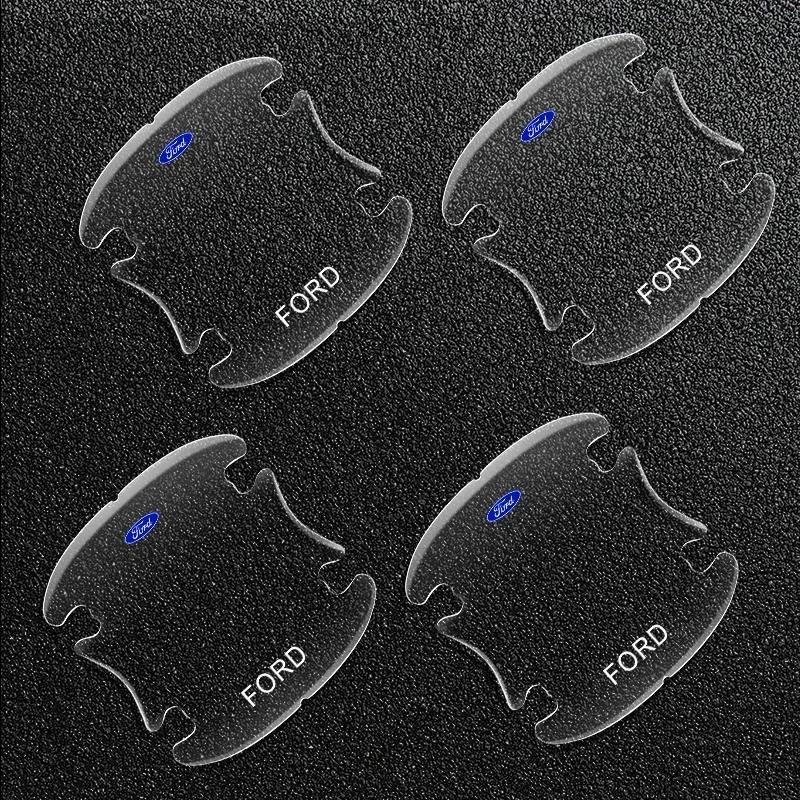 Car Sticker Hot For Ford 4pc Car Door Edge Door Handle Door Corner Protection Film Sticker For Ford Mustang Kuga Fiesta Mondeo E