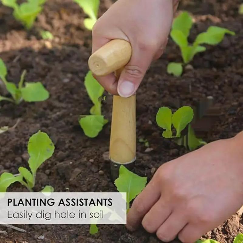 Gardening Seeding Tool Hole Punch Transplanting Digging Soil Seedling Lifter Vegetable Planting Fertilizer Hole Maker Garden Hand Tool