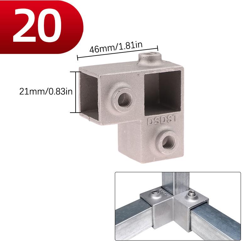 1 buc Piesă de Conectare Tub Pătrat Aliaj Aluminiu Cot Conector Triplu Tub Pătrat Îmbinare Fixă Raft Raft de Depozitare
