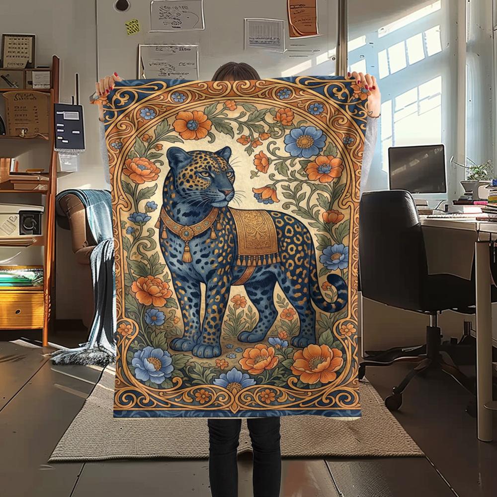 1 Stück Folk Art Druck Flanell Decke, Hohe Qualität, Bequem für Alle Jahreszeiten, Heimdekoration, Wärme und Komfort
