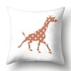 Simple Plaid Animal Pillowcase Puppy Cat Giraffe Pillowcase Children's Room Home Decoration Living Room Sofa Cushion Cover