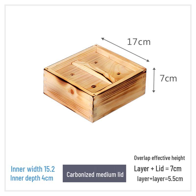 Cedar Wood Dim Sum Steamer Basket - Square Xiaolongbao & Rice Rack for Cantonese Tea